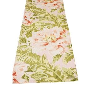 VTG‎ April Cornell Floral Table Runner Pink Floral 100% Cotton 68x13 Shabby Chic